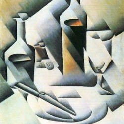 Still Life with bottles and knives by Juan Gris